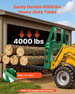 VEVOR Skid Steer Pallet Frame, 1814 kg Rated Load Capacity, 115 cm Pallet Fork Frame Attachments with 50.8 mm Hitch Receiver & Spear Sleeves, Fit for John Deere Loaders Quick Attach Mount, Frame Only