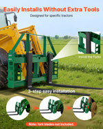 VEVOR Skid Steer Pallet Frame, 1814 kg Rated Load Capacity, 115 cm Pallet Fork Frame Attachments with 50.8 mm Hitch Receiver & Spear Sleeves, Fit for John Deere Loaders Quick Attach Mount, Frame Only