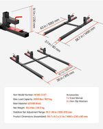 VEVOR Pallet Forks, 907 kg Clamp on Pallet Forks, 149 cm Total Length Heavy-Duty Tractor Fork with Adjustable Stabilizer Bar for Tractor Attachments, Loader Bucket, and Skid Steer, Black