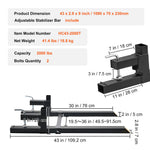 VEVOR Pallet Forks, 907.2 kg Clamp on Pallet Forks, 109.2 cm Total Length Tractor Bucket Forks with Adjustable Stabilizer Bar, Heavy Duty Pallet Forks for Tractor Attachments, Skid Steer, Loader Bucket