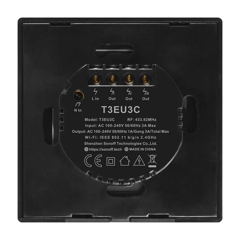 Smart Switch WiFi + RF 433 Sonoff T3 EU TX (3-channels)