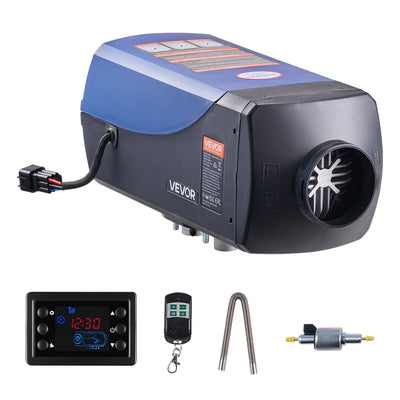 VEVOR dīzeļsildītājs, 12–24 V, 5–8 kW, pārnēsājams dīzeļdegvielas gaisa sildītājs ar tālvadības pulti un LCD ekrānu, ātra uzsildīšana, zems trokšņa līmenis, liela 10 l degvielas tvertne transportlīdzekļiem, furgoniem, kemperiem un kravas automašīnām