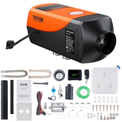 VEVOR dīzeļdegvielas gaisa sildītājs, 12&24V 2KW dīzeļdegvielas sildītājs ar tālvadības pulti un LCD displeju, 10L degvielas tvertne, dīzeļdegvielas stāvēšanas sildītājs, ātra uzsilde kemperiem, treileriem, furgoniem un laivām
