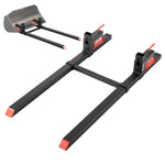 VEVOR Pallet Forks, 907 kg Clamp on Pallet Forks, 149 cm Total Length Heavy-Duty Tractor Fork with Adjustable Stabilizer Bar for Tractor Attachments, Loader Bucket, and Skid Steer, Black