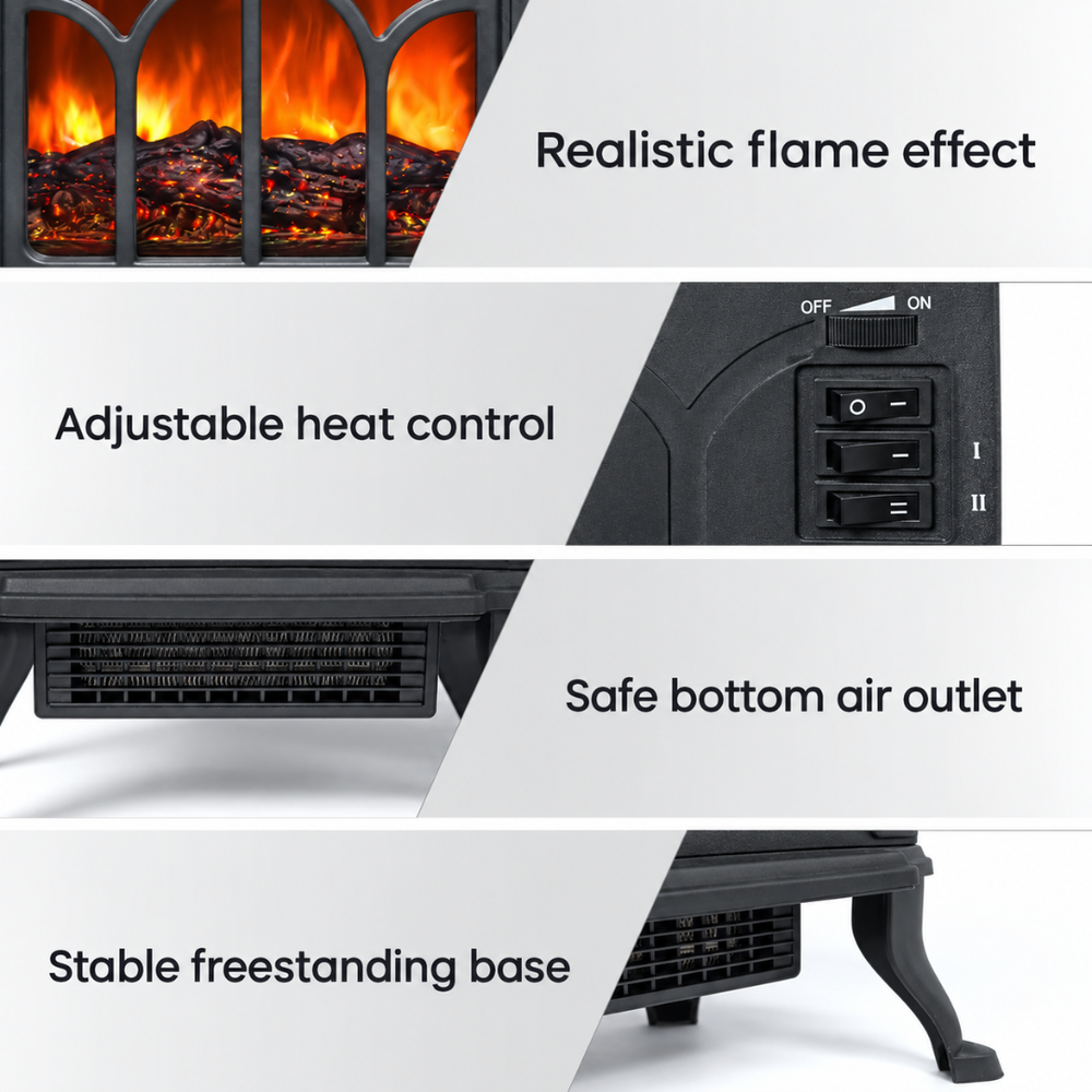 ADM 3D flame fireplace - 2in1 heater&blower, SKU: 2077