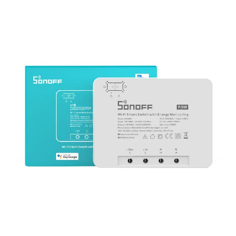 Sonoff POWR3 viedais WiFi slēdzis ar strāvas mērīšanas funkciju