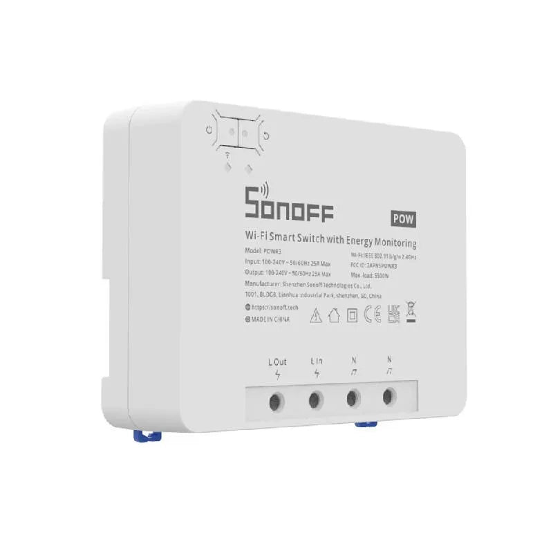 Sonoff POWR3 viedais WiFi slēdzis ar strāvas mērīšanas funkciju