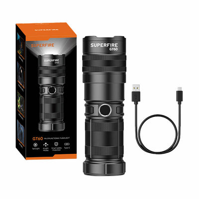 Superfire GT60 lukturītis - 2600 lm, 2 režīmi, USB-C