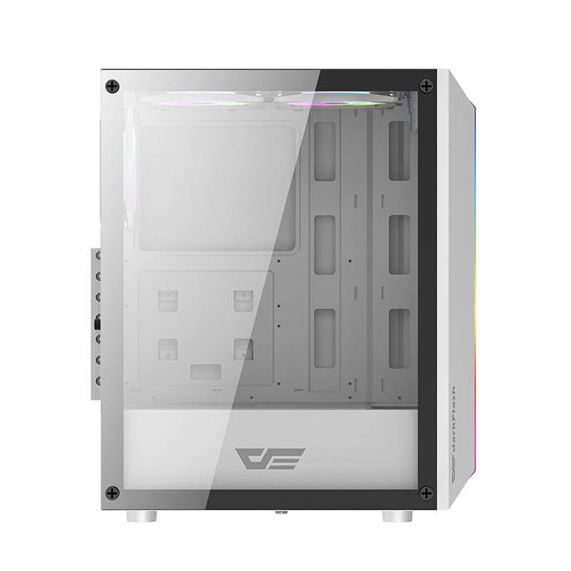 Darkflash DK151 LED datora korpuss (balts) + 3 RGB ventilatori