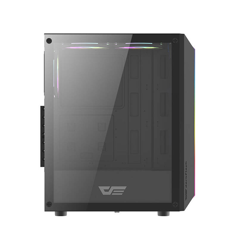 Darkflash DK151 LED datora korpuss (melns) + 3 RGB ventilatori