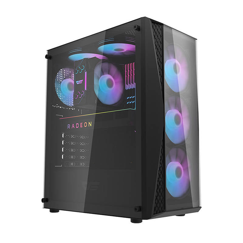 Darkflash DK352 Plus datora korpuss (melns) + 4 RGB ventilatori