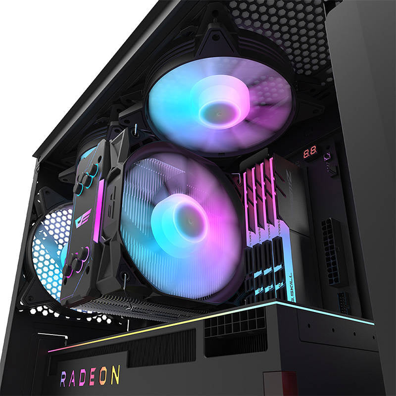 Darkflash DK352 Plus datora korpuss (melns) + 4 RGB ventilatori