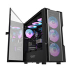 Darkflash DK431 Mesh datora korpuss (melns) + 4 ARGB ventilatori