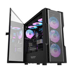 Darkflash DK431 Mesh datora korpuss (melns) + 4 ARGB ventilatori