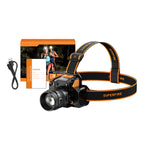 Superfire HL58 galvas lukturītis, 350 lm, USB, 3 režīmi, 200 m