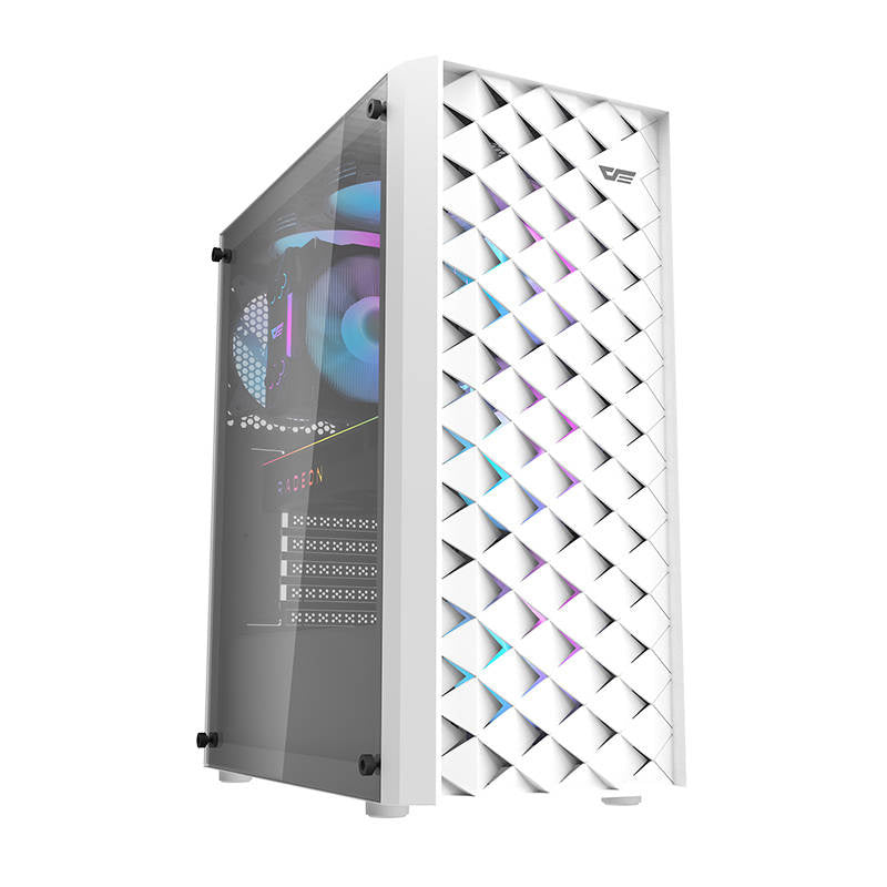 Darkflash DK351 datora korpuss (balts) + 4 RGB ventilatori