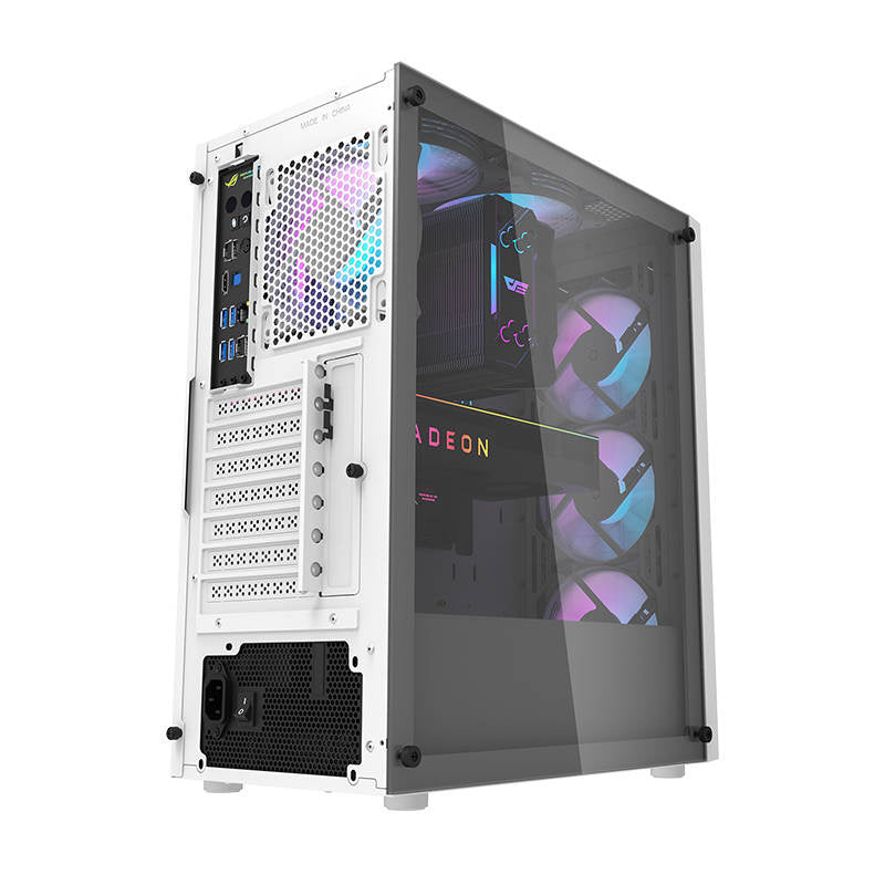 Darkflash DK351 datora korpuss (balts) + 4 RGB ventilatori