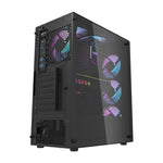 Darkflash DK351 datora korpuss (melns) + 4 RGB ventilatori