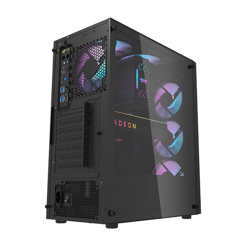 Darkflash DK351 datora korpuss (melns) + 4 RGB ventilatori
