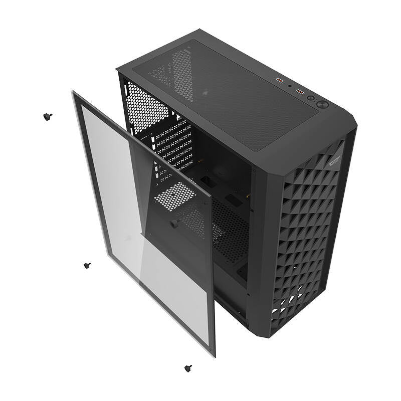Darkflash DK351 datora korpuss (melns) + 4 RGB ventilatori