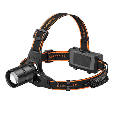 Superfire HL71 galvas lukturītis, 500 lm, USB, 5 režīmi