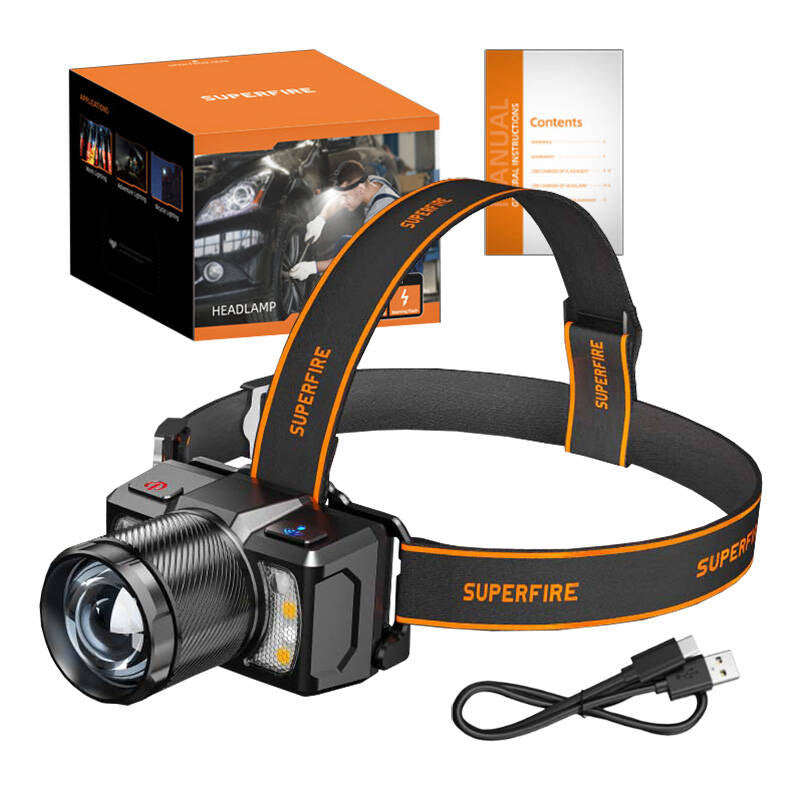 Priekšējais lukturis Superfire HL25, 700lm, USB-C