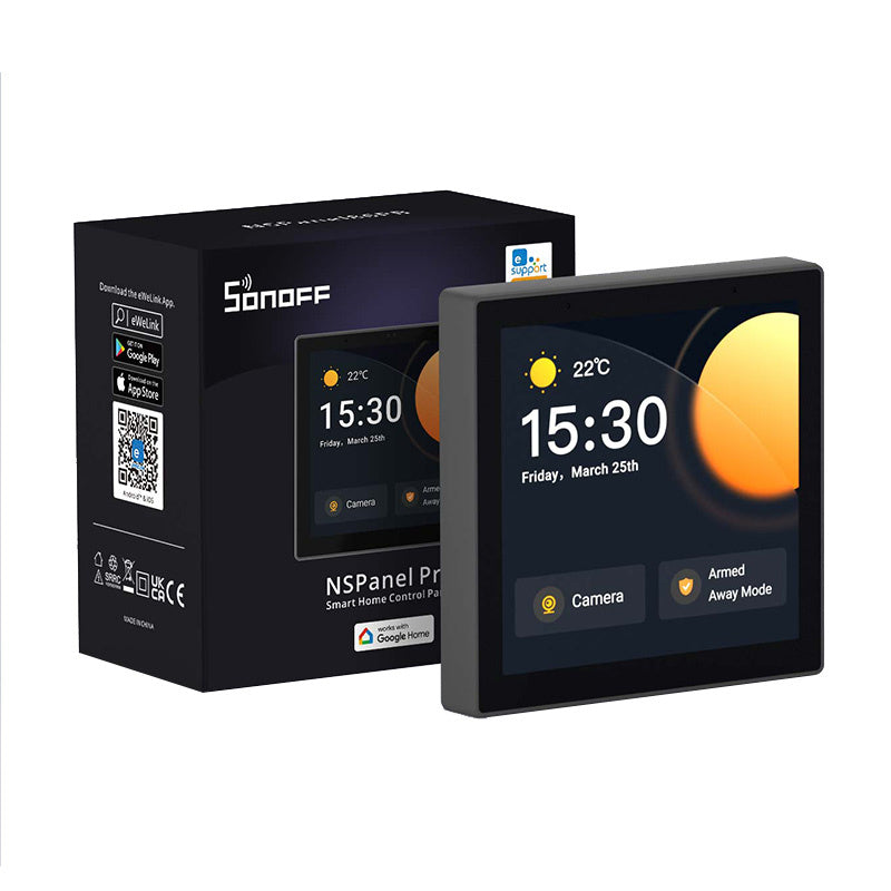 Viedā vadības paneļa WiFi/Bluetooth/ZigBee Matter Sonoff NSPanel Pro (melns)