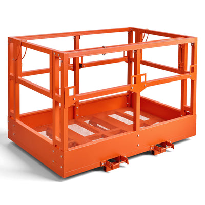 VEVOR Mesh Telehandler Work Platform, 1817 x 1220 mm, Man Safety Basket, 907.18 kg Capacity, Forklift Telehandler Attachment, Safety Cage, Heavy Duty Carbon Steel, for Most Aerial Jobs Lifting Loader