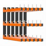 VEVOR Lumber Rack, 3-Tier 6-Pack 50 kg per Tier, Foldable Wood Storage, Wall-mounted for Garages, Workshops, Warehouse, Basement, Heavy-Duty Cantilever Arms, Locking Pins, Steel, Orange & Black