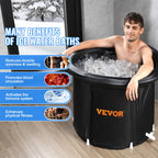 VEVOR Ice Bath Tub, 85 cm Long Cold Water Therapy Plunge Tub for Athletes, Portable Outdoor Ice Barrel Plunge Pool for Recovery, 398L Inflatable Folding Bathtub with Cover, Home Ice Pod for Adult