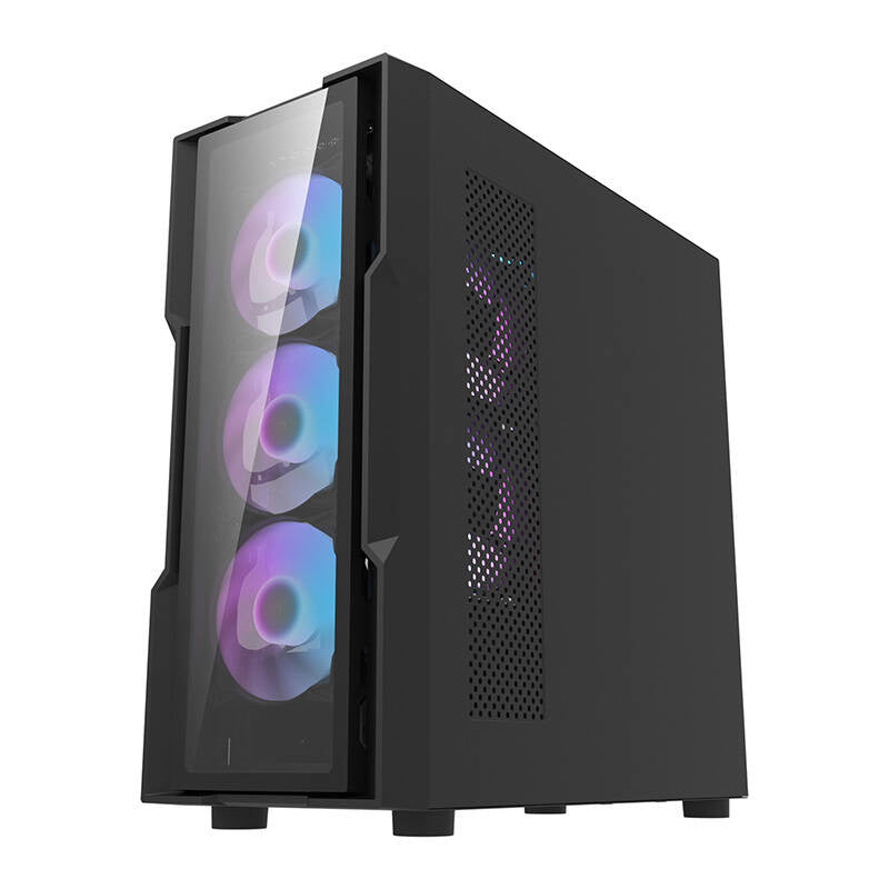 Darkflash DK431 stikla datora korpuss (melns) + 4 RGB ventilatori