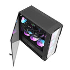 Darkflash DK431 stikla datora korpuss (melns) + 4 RGB ventilatori