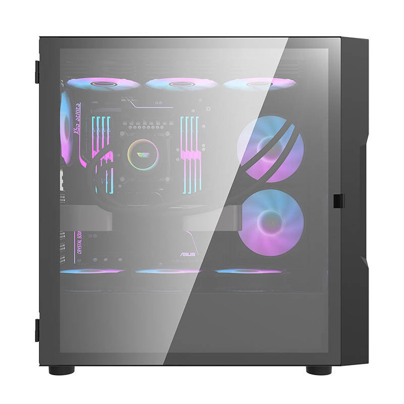 Darkflash DK431 stikla datora korpuss (melns) + 4 RGB ventilatori