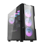 Darkflash DK431 stikla datora korpuss (melns) + 4 RGB ventilatori