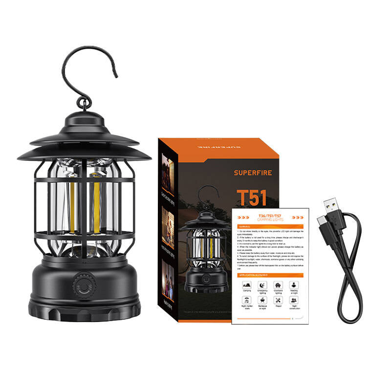 Kempinga lampa Superfire T51, USB-C