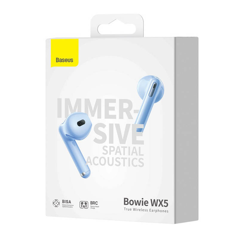 TWS Baseus Bowie WX5 austiņas (zilā krāsa)
