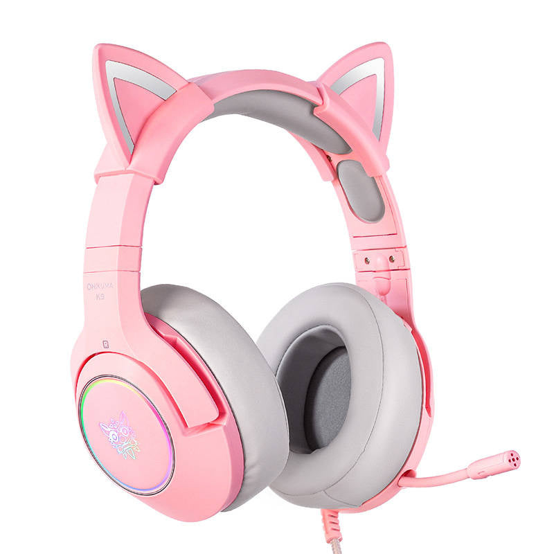 ONIKUMA K9 rozā RGB spēļu austiņas