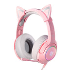 ONIKUMA K9 rozā RGB spēļu austiņas