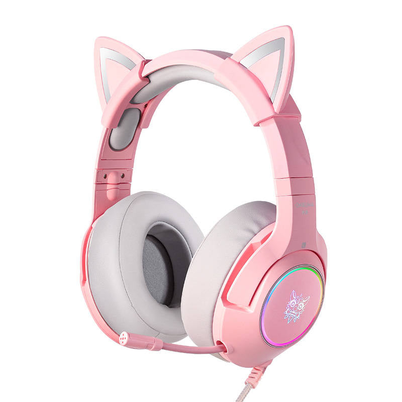 ONIKUMA K9 rozā RGB spēļu austiņas