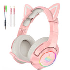 ONIKUMA K9 rozā RGB spēļu austiņas