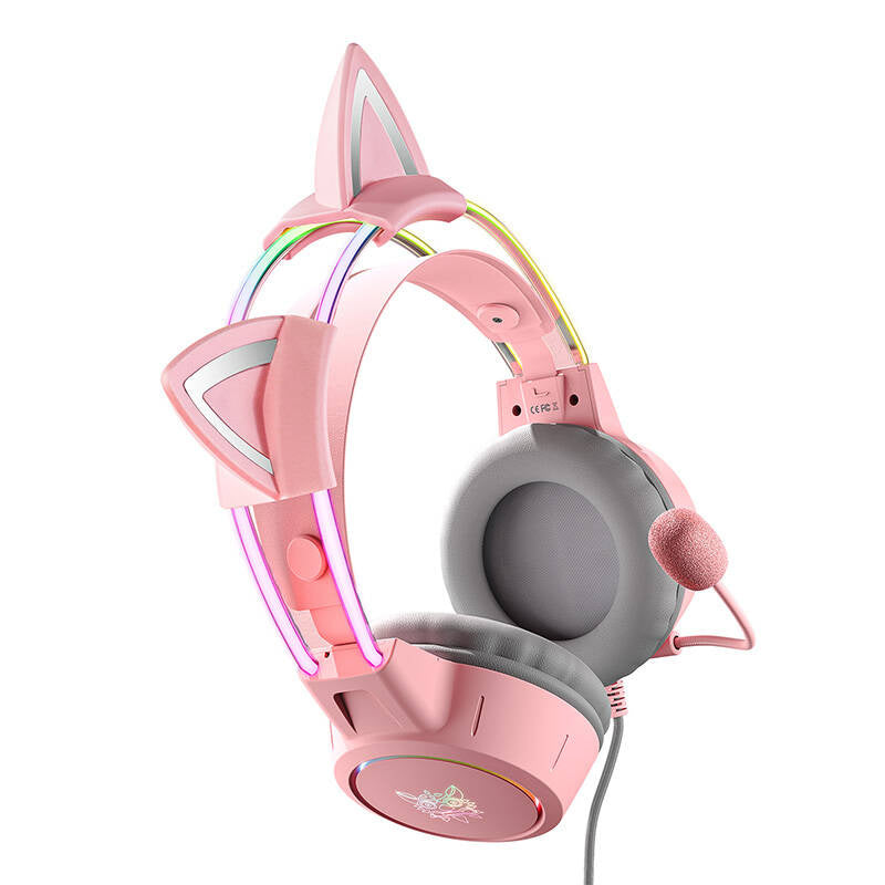 ONIKUMA X15Pro spēļu austiņas, rozā/kaķa ausis