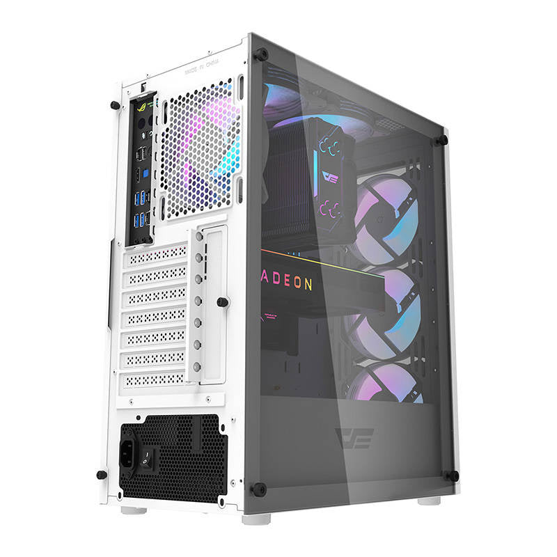 Darkflash DK352 Plus datora korpuss (melns un balts) + 4 ARGB ventilatori