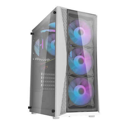 Darkflash DK352 Plus datora korpuss (melns un balts) + 4 ARGB ventilatori