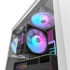 Darkflash DK352 Plus datora korpuss (melns un balts) + 4 ARGB ventilatori