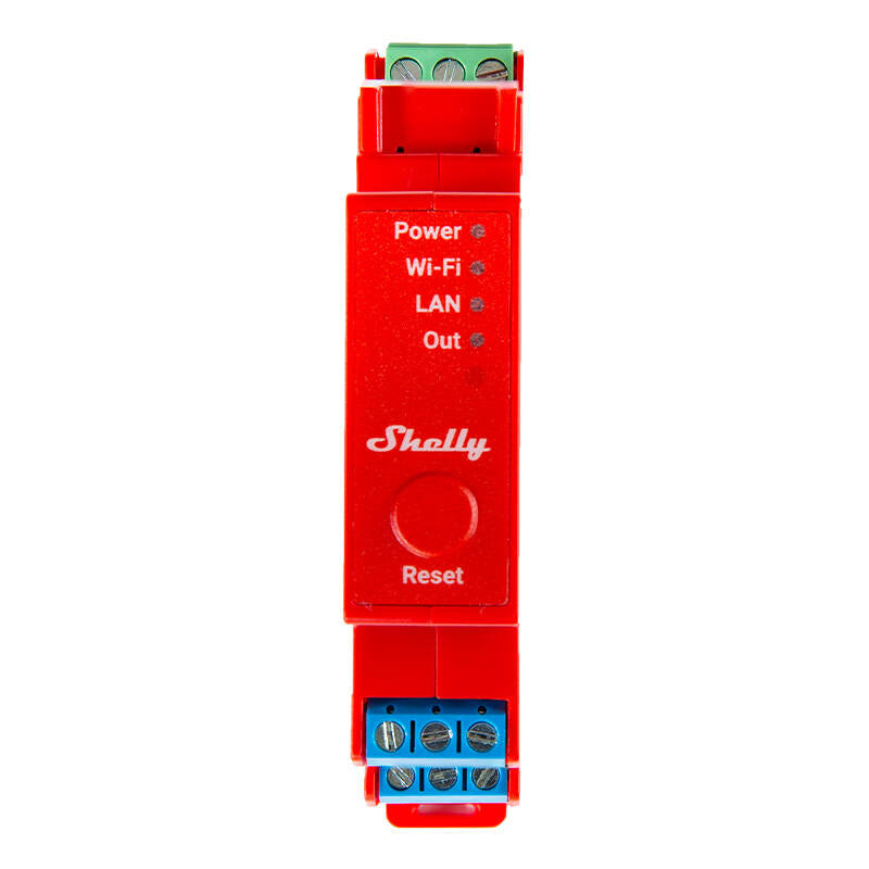 Shelly Pro 1PM DIN sliedes slēdzis ar jaudas mērīšanu, 1 kanāls, WiFi/LAN