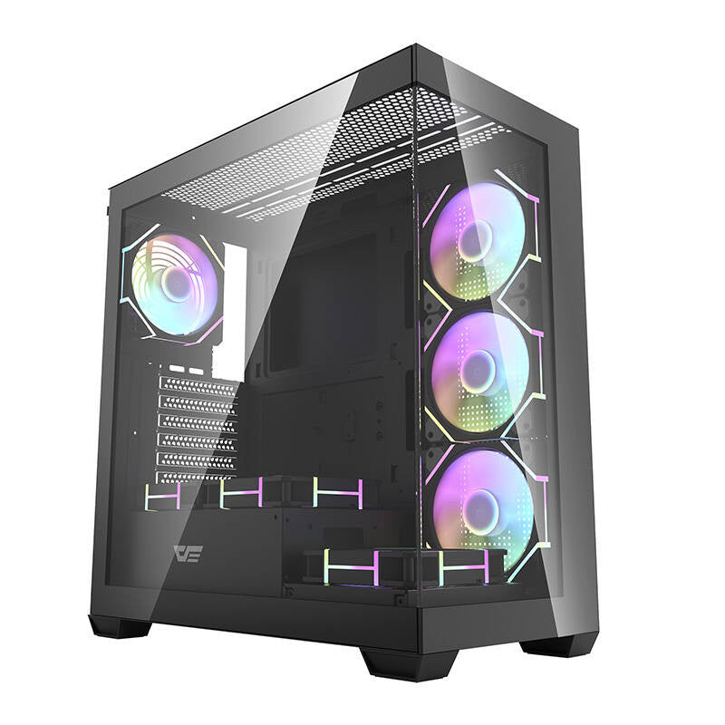 Darkflash DS900 datora korpuss (melns) + 7 ARGB ventilatori