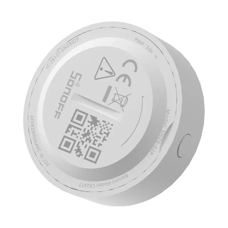 ZigBee Sonoff SNZB-02P viedais temperatūras un mitruma sensors (apaļš)