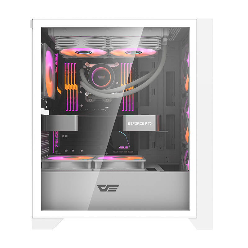 Darkflash DRX70 MESH datora korpuss (balts) + 4 RGB ventilatori