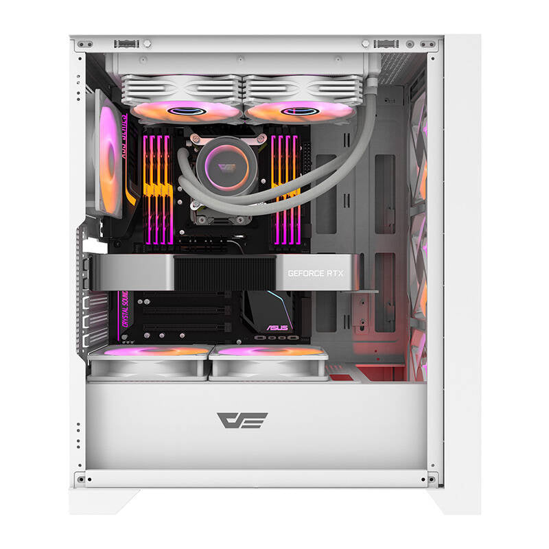 Darkflash DRX70 MESH datora korpuss (balts) + 4 RGB ventilatori