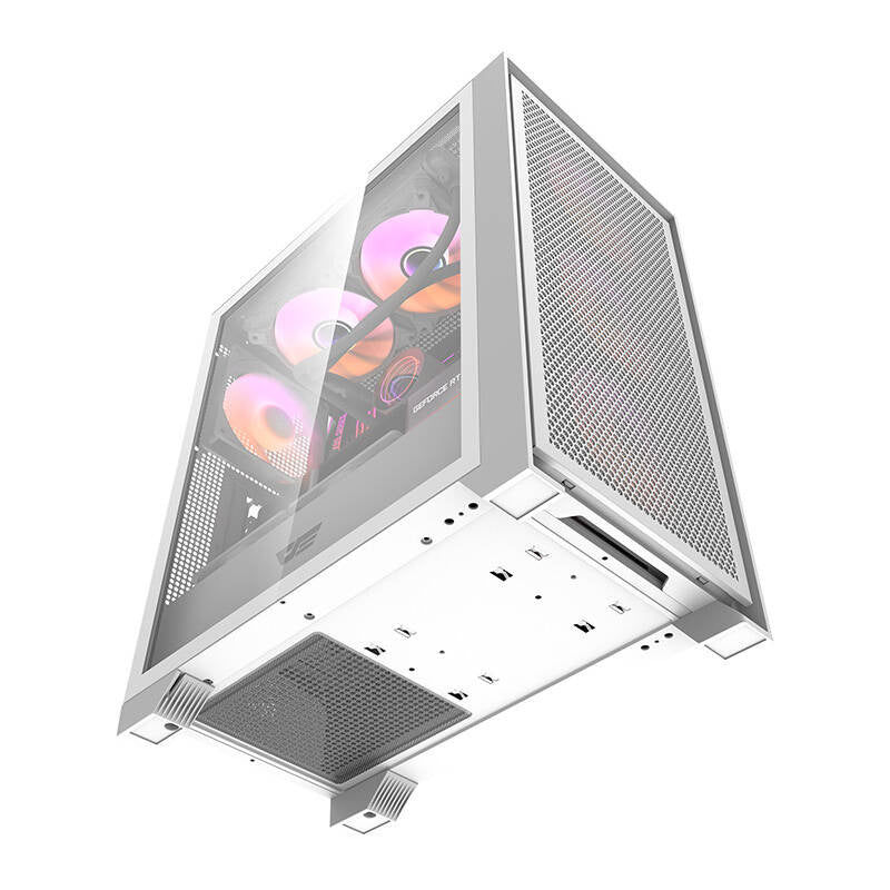 Darkflash DRX70 MESH datora korpuss (balts) + 4 RGB ventilatori